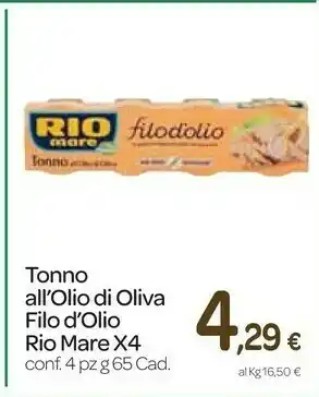 Carrefour Express Tonno all'olio di oliva filodolio offerta