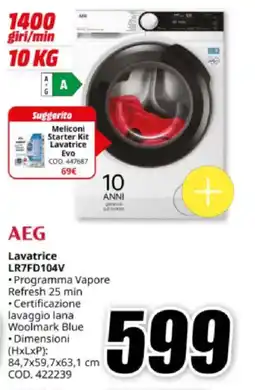 MediaWorld AEG Lavatrice LR7FD104V offerta