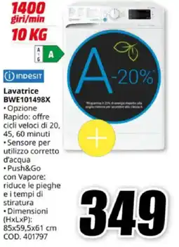 MediaWorld Indesit Lavatrice BWE101498X offerta
