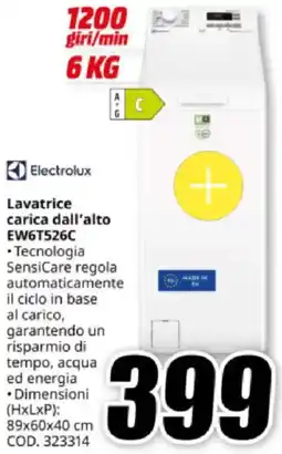 MediaWorld Electrolux Lavatrice carica dall'alto EW6T526C offerta