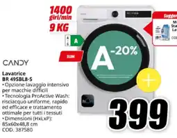 MediaWorld CANDY Lavatrice BR 49SBL8-S offerta