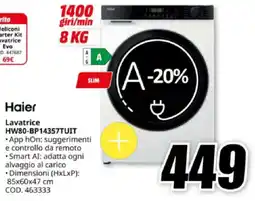 MediaWorld Haier Lavatrice HW80-BP14357TUIT offerta