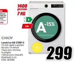 MediaWorld CANDY Lavatrice GD 27SB7-S offerta