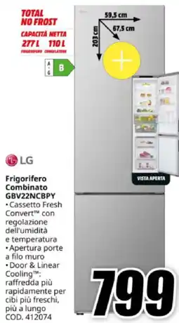 MediaWorld LG Frigorifero Combinato GBV22NCBPY offerta