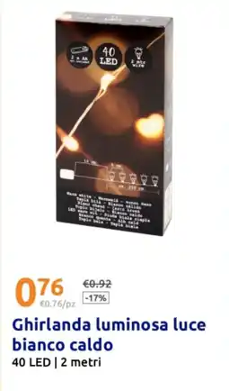 Action Ghirlanda luminosa luce bianco caldo offerta