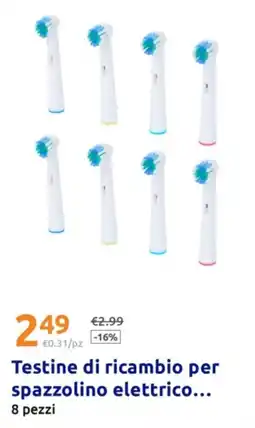 Action Testine di ricambio per spazzolino elettrico offerta