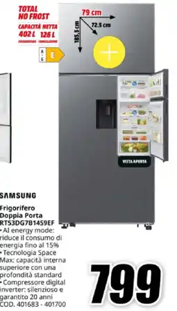 MediaWorld SAMSUNG Frigorifero Doppia Porta RT53DG7B1459EF offerta