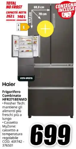 MediaWorld Haier Frigorifero Combinato HFR3718ENMD offerta