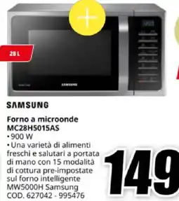 MediaWorld SAMSUNG Forno a microonde MC28H5015AS offerta