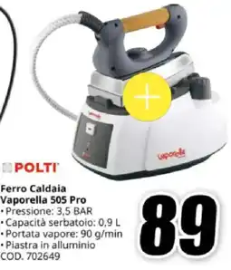 MediaWorld POLTI Ferro Caldaia Vaporella 505 Pro offerta