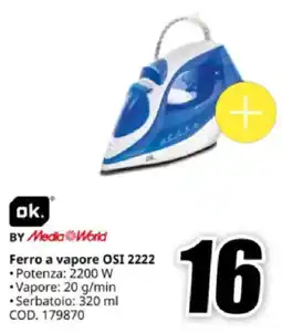 MediaWorld ok Ferro a vapore OSI 2222 offerta