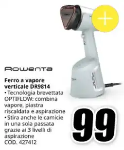 MediaWorld Rowenta Ferro a vapore verticale DR9814 offerta