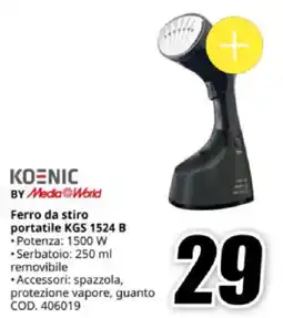 MediaWorld KOENIC Ferro da stiro portatile KGS 1524 B offerta