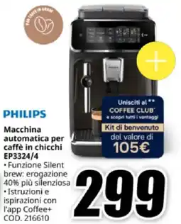 MediaWorld PHILIPS Macchina automatica per caffè in chicchi EP3324/4 offerta