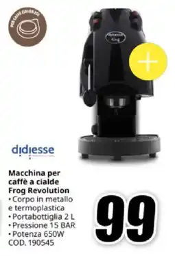 MediaWorld didiesse Macchina per caffè a cialde Frog Revolution offerta