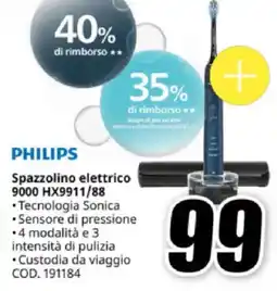 MediaWorld PHILIPS Spazzolino elettrico 9000 HX9911/88 offerta