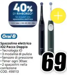 MediaWorld Oral-B Spazzolino elettrico i02 Pacco Doppio offerta