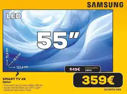 Euronics SAMSUNG SMART TV 4K 55DU7 offerta
