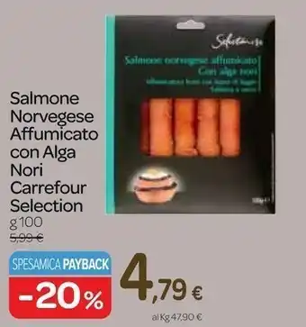 Carrefour Express Selection carrefour salmone norvegese affumicato con alga nori offerta