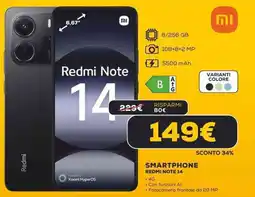 Euronics Xiaomi SMARTPHONE REDMI NOTE 14 offerta