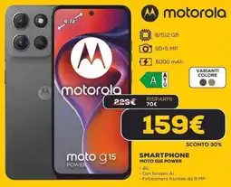 Euronics motorola SMARTPHONE MOTO G15 POWER offerta