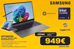 Euronics SAMSUNG NOTEBOOK GALAXY BOOK 5 360 NP750QHA KA1IT offerta