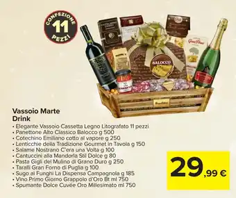 Carrefour Vassoio Marte Drink offerta