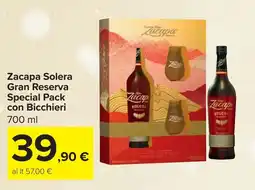 Carrefour Zacapa Solera Gran Reserva Special Pack con Bicchieri offerta