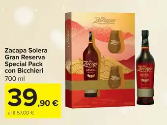 Zacapa Solera Gran Reserva Special Pack con Bicchieri
