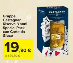 Carrefour Grappa Castagner Riserva 3 anni Special Pack con Carte da Gioco offerta