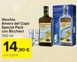 Carrefour Vecchio Amaro del Capo Special Pack con Bicchieri offerta
