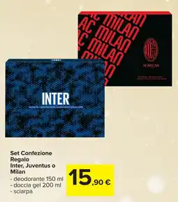Carrefour Set Confezione Regalo Inter, Juventus o Milan offerta