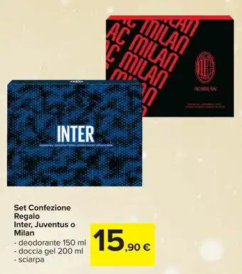 Carrefour Set Confezione Regalo Inter, Juventus o Milan offerta