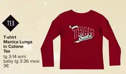 Carrefour T-shirt Manica Lunga in Cotone Tex offerta