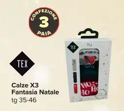 Carrefour Calze X3 Fantasia Natale offerta