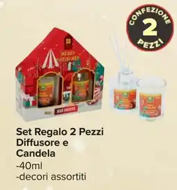 Carrefour Set Regalo 2 Pezzi Diffusore e Candela offerta
