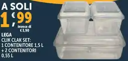 Deco Supermercati Lega clik clak set: 1 contenitore + 2 contenitori offerta