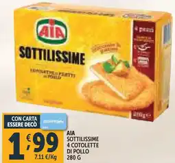 Deco Supermercati Aia sottilissime 4 cotolette di pollo offerta