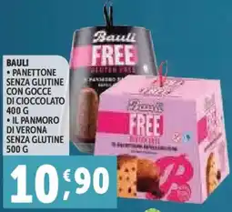 Deco Supermercati Bauli Panettone senza glutine con gocce di cioccolato Il panmoro di verona senza glutine offerta