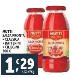 Deco Supermercati Mutti salsa pronta offerta