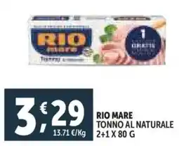 Deco Supermercati Rio mare tonno al naturale offerta