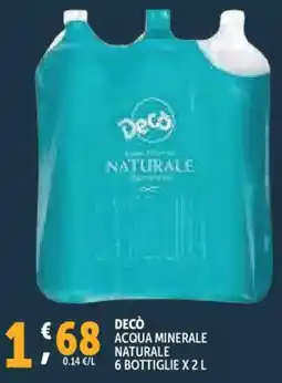Deco Supermercati Decò acqua minerale naturale offerta