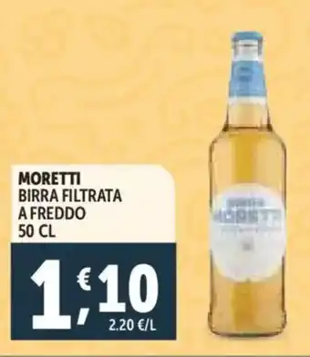 Deco Supermercati Moretti birra filtrata a freddo offerta