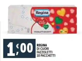 Deco Supermercati Regina di cuori fazzoletti 10 pacchetti offerta