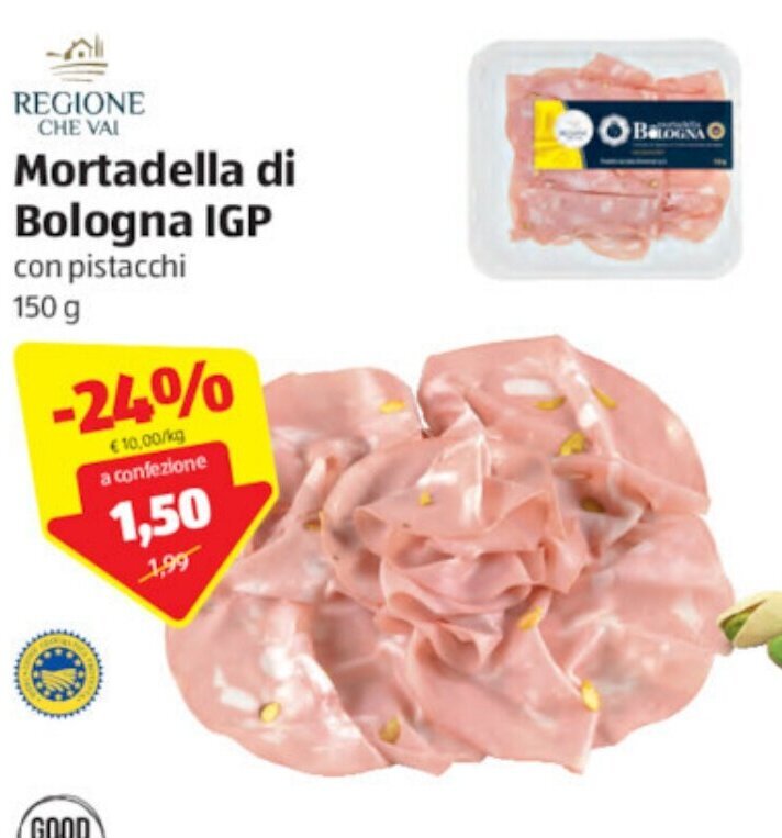 Regione Mortadella di Bologna IGP 150g offerta di ALDI