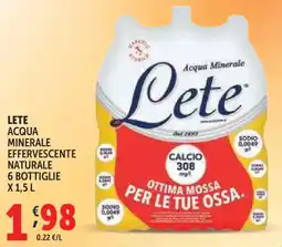 Deco Supermercati Lete acqua minerale effervescente naturale offerta
