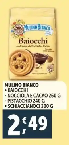Deco Supermercati Mulino bianco baiocchi - nocciola e cacao - pistacchio - schiaccianoci offerta
