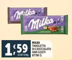 Deco Supermercati Milka tavoletta di cioccolato offerta