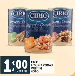Deco Supermercati Cirio legumi e cereali offerta