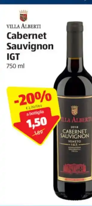 ALDI Villa Alberti Cabernet Sauvignon IGT 750ml offerta